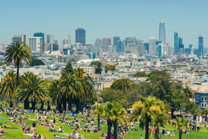 young people at dolores park e16 Moving to a Big City: Pros and Cons